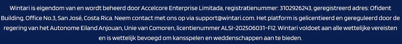 Wintari Casino licentie en beveiliging
