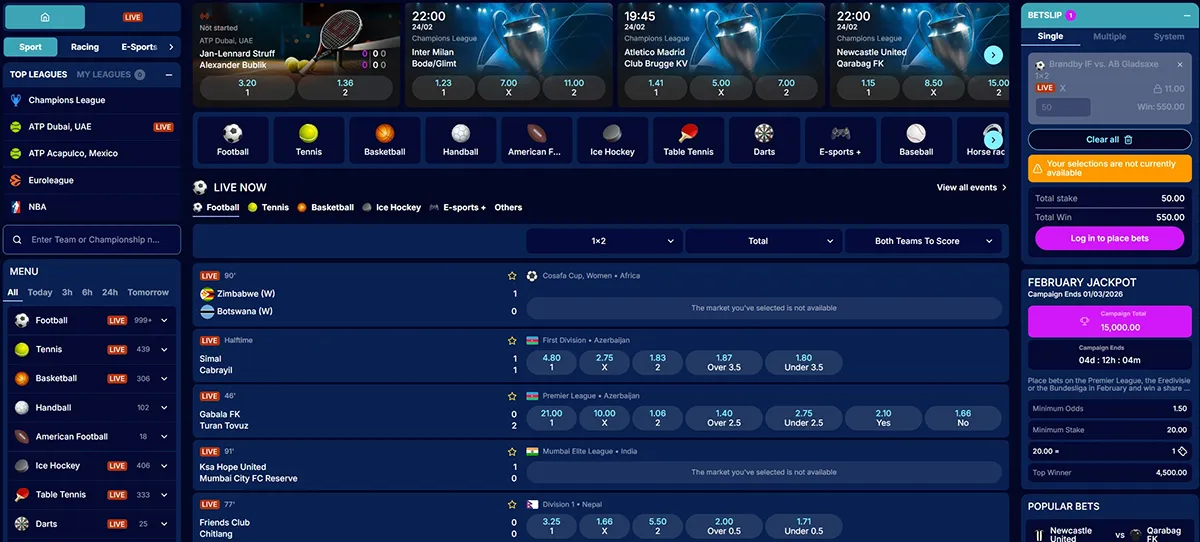 Wintari Casino Sportweddenschappen